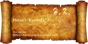 Hendl Kornél névjegykártya